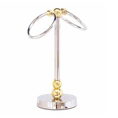 Allied Brass bl-53 Bolero And Globe Vanity Top - 2-Ring Guest Towel Holder (PB-Polished Brass)