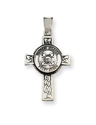 Sterling Silver US Coast Guard Cross Pendant QC4407"