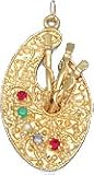 Artist Palette, 14K Gold Charm