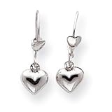 Sardelli - 14kt White Gold Puffed Heart Dangle Earrings