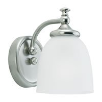 Sea Gull Lighting 44275-773 Colonnade One-Light Wall Sconce, Two Tone Nickel Finish with Satin Etched Glass