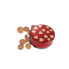 1 and 1/2 lb Honey Roasted Peanuts Tin - Sweet Hearts