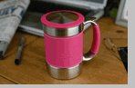 Executive Leather Desk Mug   Pink