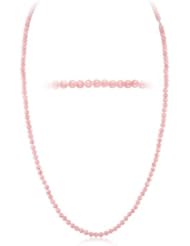 164.00 Cts of 5 mm Natural Pink Coral (not Dyed) Necklace in 14K White Gold
