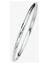 5mm 14k Fancy White Gold Bangle Bracelet