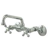 Elements of Design ES2131X Wall Mount Kitchen Faucet with Twin Handles, 4 - 9 Adjustable Spread, C