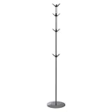 represent Adesso WK2066-22 Blossom Coat Rack, Satin Steel Finish with Black Hooks
