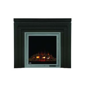 Napoleon EFMM30GK Painted Black 1500 Watt Electric Log Fireplace with Metro Mantel