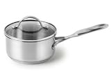 Calphalon Simply Calphalon Stainless-Steel 1-Quart Saucepan with Glass Lid