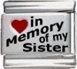 Clearly Charming In Memory of My Sister Red Heart Laser Italian Charm