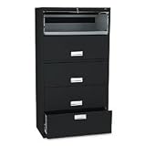 600 Series 36'' Lateral File,1 Drawer/4 Receding Door Roll-Out Shelves, Blac