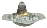 Indoor Fountains item: Alpine SKR118 Gemstone Fountain white bowl with fluorite rock steps