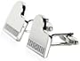 Silver Grand Piano Cufflinks with Enamel Keys with Gift Box