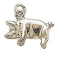 Pig Charm - 10K Yellow Gold