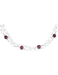 Jewelplus Freshwater Cultured Pearl Necklace Sterling Silver Complete With Stones