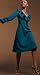 RUFFLE TRIM WOOL CREPE DRESS