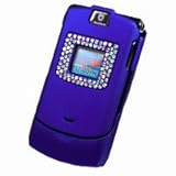 Cellet Motorola RAZR V3 Blue Rubberized Jewel Crystal Case with Multi Color ....