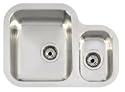 Teka Sinks Undermount Series Stainless Steel Double Bowl Sink, Small Bowl on Right, 24-5/8" W x 18" D x 8" H