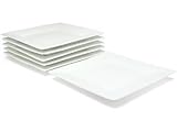Ten Strawberry Street Whittier White Square Dinner Plate Set of 6