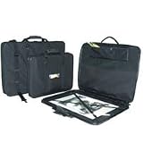 Florence Advanced Art Bag, Soft Portfolio Carry with Full Length Dual Running Zipper & Interior Zippered Pencil / Brush Pouch, 24" x 36" x 3.0", Black.
