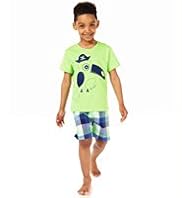 Pure Cotton Bird & Checked Short Pyjamas