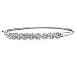 2ctw Diamond Flower Eternal Bouquet Bangle in 14k White Gold