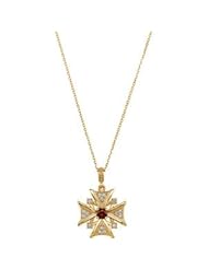 14K Yellow 18.00 In Chain Necklace Genuine Mozambique Garnet And Diamond Necklace