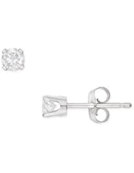 1/3 Carat Diamond Stud 14K White Gold Earrings