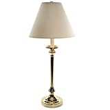 Ledu Incandescent Candlestick Lamp Polished Brass-Plated Base Mushroom Shad ....