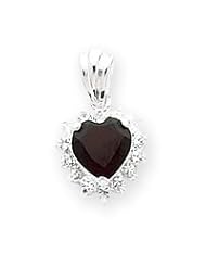 Sterling Silver Garnet & CZ Pendant QC2166"