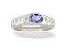 14K White Gold Genuine Oval Tanzanite and Diamond Ring