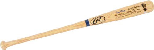 Ernie Banks Signed Bat Engraved Stats