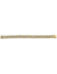 14k TriColor Diamond Cut Bracelet 7"