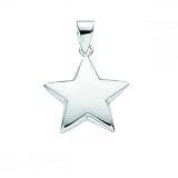 Puffed Star Pendant Sterling Silver - 18 inch chain