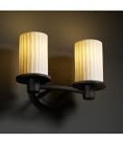 IMAGE OF Justice Design Group POR-8512-10-WFAL-DBRZ Rondo Limoges 2 Light Wall Sconce in Dark Bronze with Waterfall glass