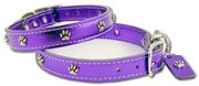 Omni Pet Metallic Leather Dog Collar - Purple Paws 12