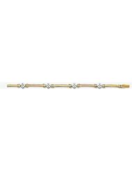 14k Imported Cubic Zirconia Bracelet 7"