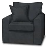 Mission Black Faux Leather Laney Chair
