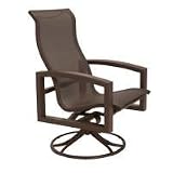 Tropitone 740570 Rich Earth Lakeside Sling Swivel Armchair with High Back