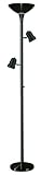 3-in-1 Black Tree Torchiere Floor Lamp