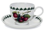 Portmeirion Strawberry Fair Individual Teacup and Saucer, Set of 6