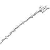14K White Gold Cubic Zirconia Bracelet