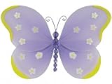 Hanging Nylon Butterfly Decorations - nursery bedroom wedding party shower room wall dcor - 11 Purple Samantha