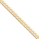 14k 8mm Beveled Curb Chain Anklet - 9 Inch