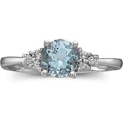 Aquamarine and Diamond Gemstone Ring by Ultra Diamonds