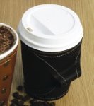 Leather Coffee Cup Holder - Conker