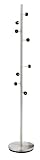 Adesso WK2030-22 Swizzle Coat Rack, Satin Steel Finish with Black Hooks