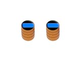 Thin Blue Line - Police Policemen Motorcycle Bike Bicycle - Tire Rim Schrader Valve Stem Caps - Orange
