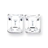 14k Cubic Zirconia Diamond emerald stud earring XE70WCZ