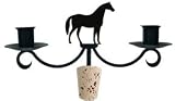 Horse Wine Bottle Stopper Topper / Taper Candle Candlebras - Wrought Iron